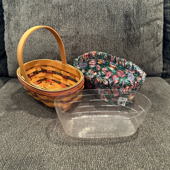 VTG Longaberger 1997 Mini Easter Basket, Liner & Protector - Picture 2 of 8